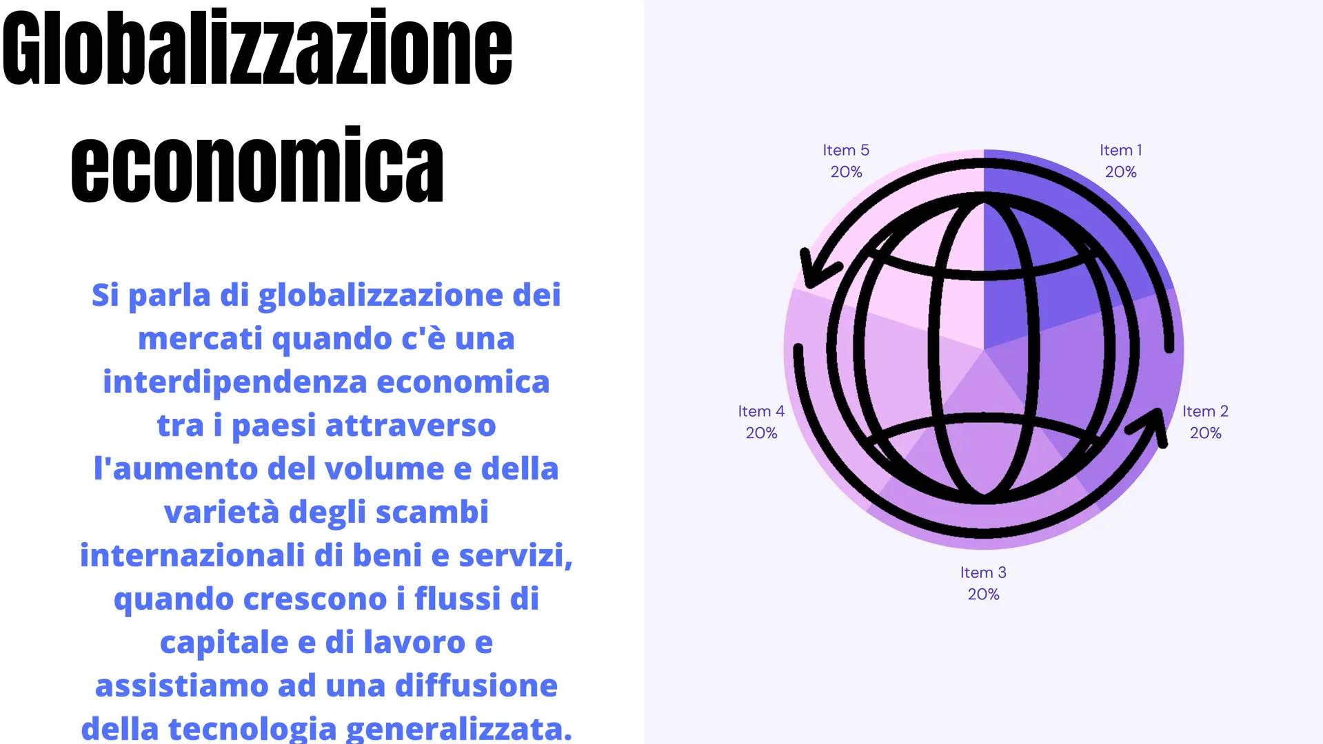 - La
- globalizzazione # Che cos'è la
globalizzazione?

La globalizzazione è un fenomeno di progressiva integrazione
economica, politica e c
