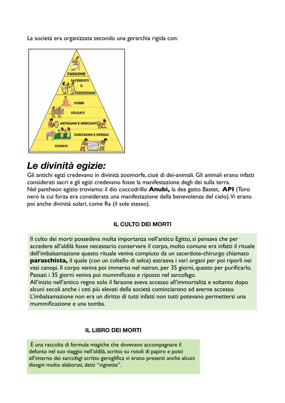 Riassunto La Civiltà Egizia: Periodi, Società e Antico Egitto Mappa