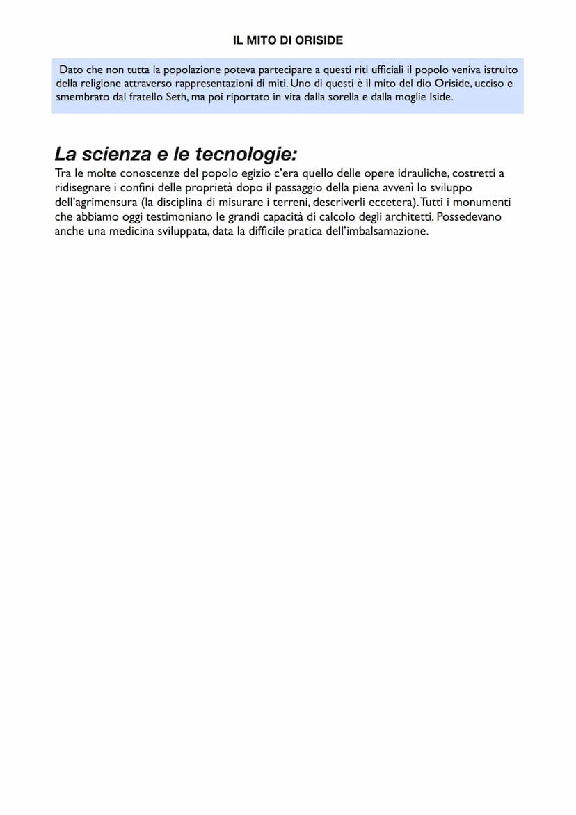 La civiltà del Nilo
Attorno al 3000 a.C. nella valle del Nilo si sviluppò la civiltà
Egizia, durata circa 3000 anni. Grazie alle periodiche 