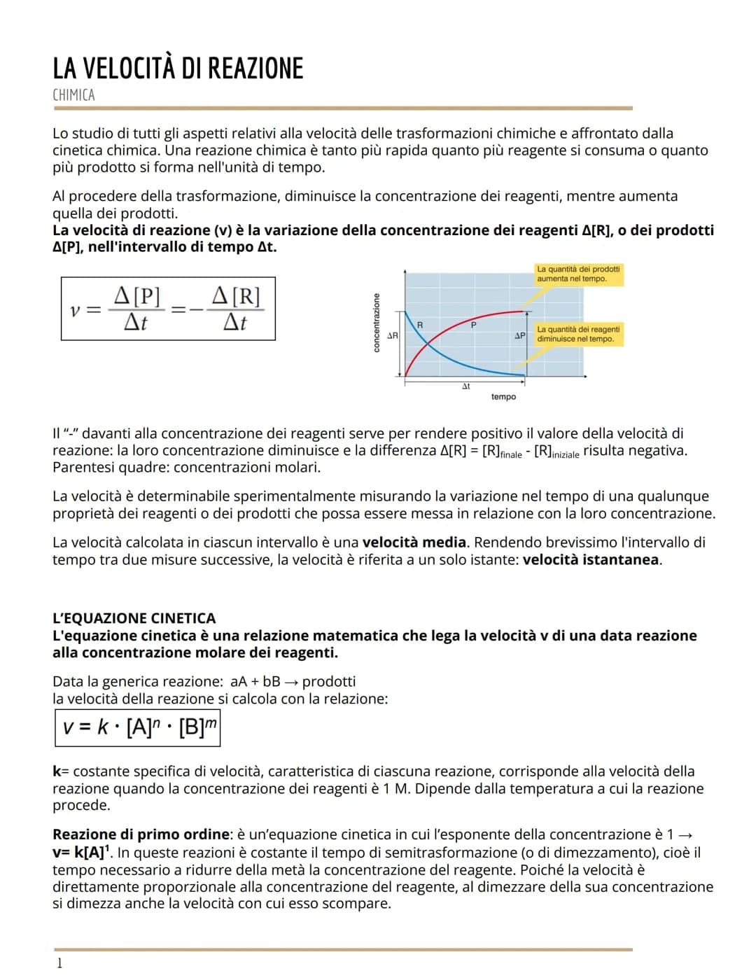 LA VELOCITÀ DI REAZIONE