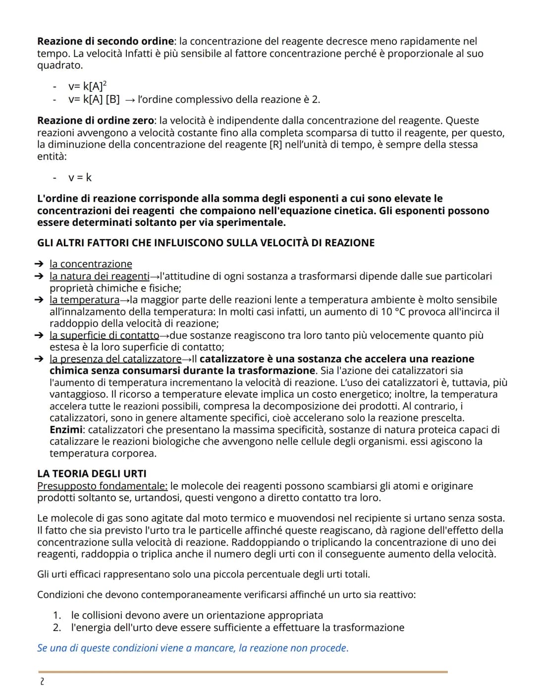 LA VELOCITÀ DI REAZIONE
CHIMICA
Lo studio di tutti gli aspetti relativi alla velocità delle trasformazioni chimiche e affrontato dalla
cinet