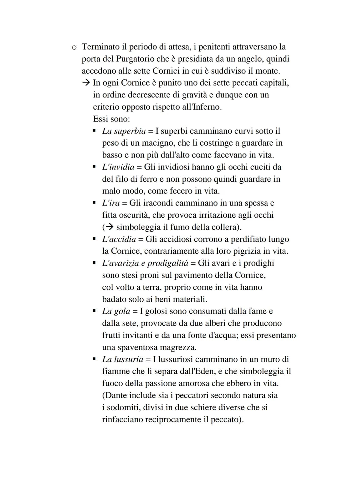 Dante - La Divina Commedia - Il Purgatorio
• Il Purgatorio è il secondo dei tre regni dell'Oltretomba cristiano
visitato da Dante nel corso 