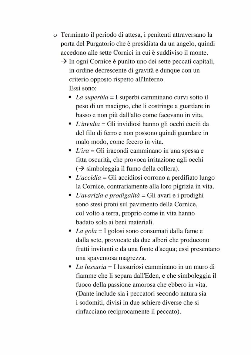 Dante - La Divina Commedia - Il Purgatorio
• Il Purgatorio è il secondo dei tre regni dell'Oltretomba cristiano
visitato da Dante nel corso 