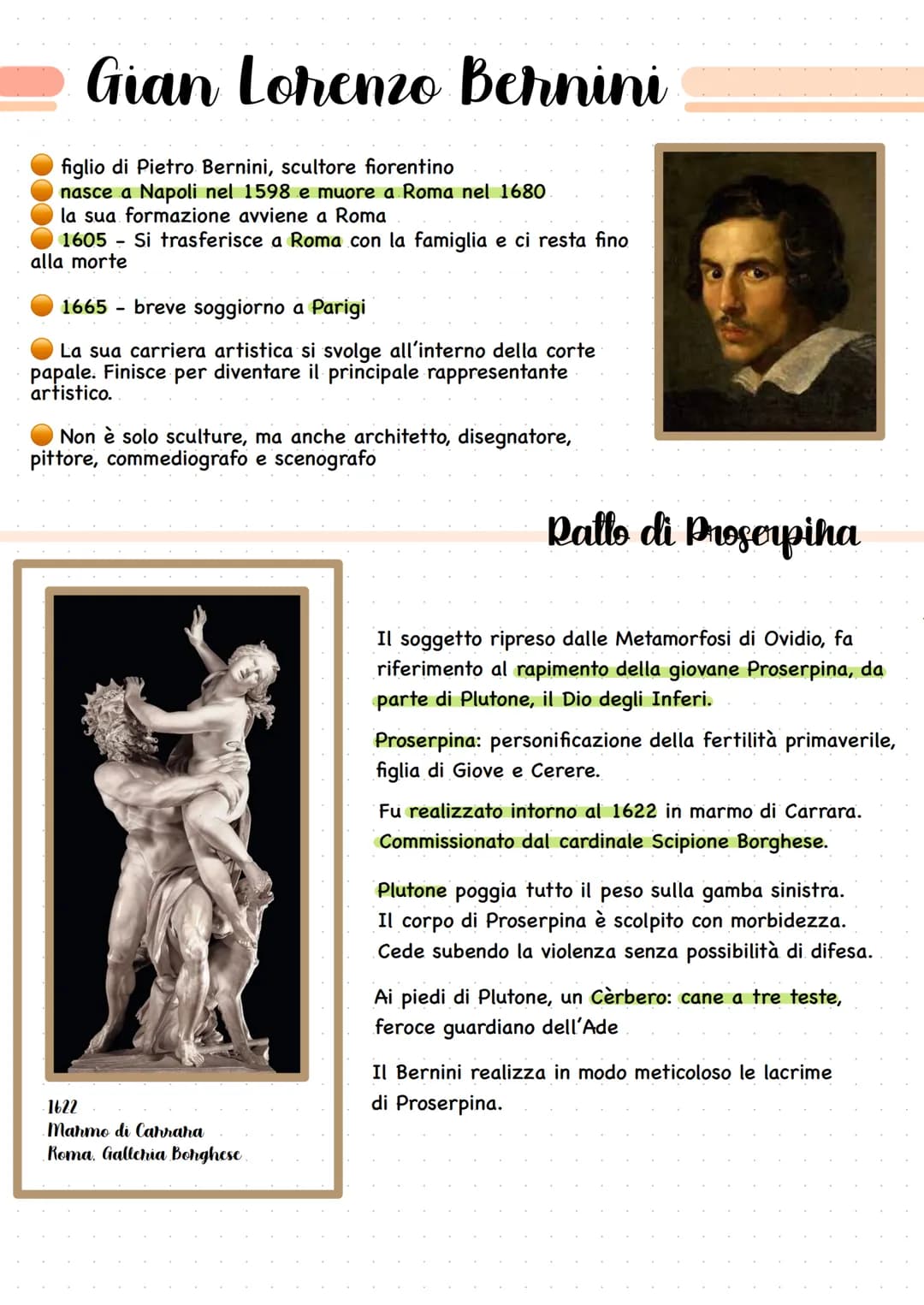 Gian Lohenzo Bernini
figlio di Pietro Bernini, scultore fiorentino
nasce a Napoli nel 1598 e muore a Roma nel 1680
la sua formazione avviene