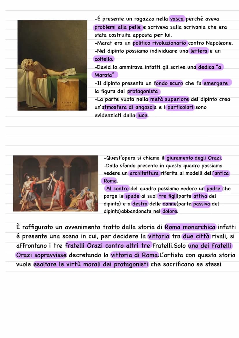 Neoclassicismo
Grazie alla scoperta di Pompei ed Ercolano ci fu
una ricerca della classicità greca e romana che
avevano come caratteristiche