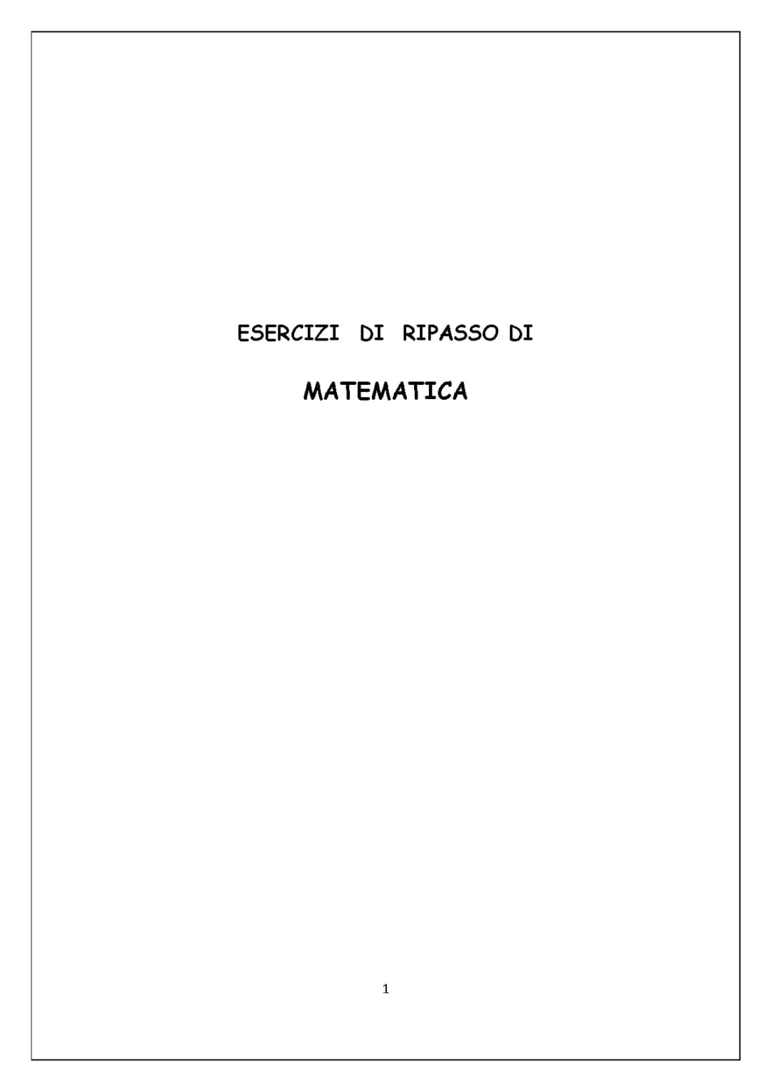 ripasso matematica