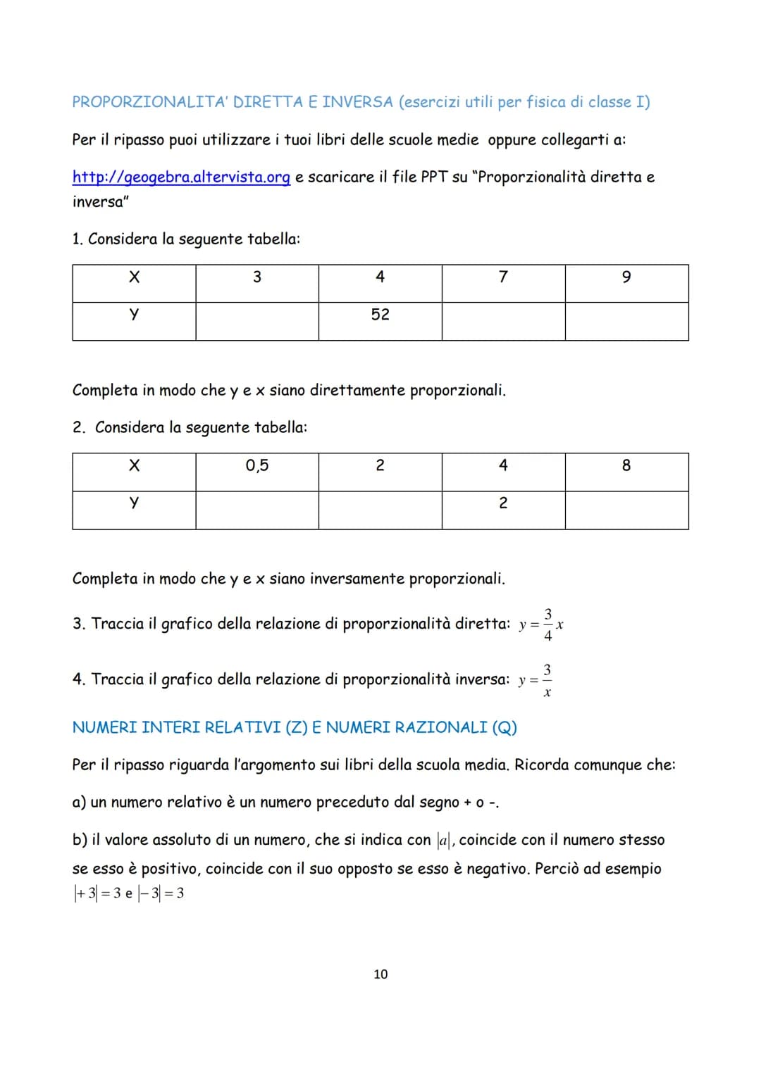 ESERCIZI DI RIPASSO DI
MATEMATICA
1 In queste pagine troverai una serie di esercizi di ripasso su
argomenti trattati nel corso dei tuoi stud