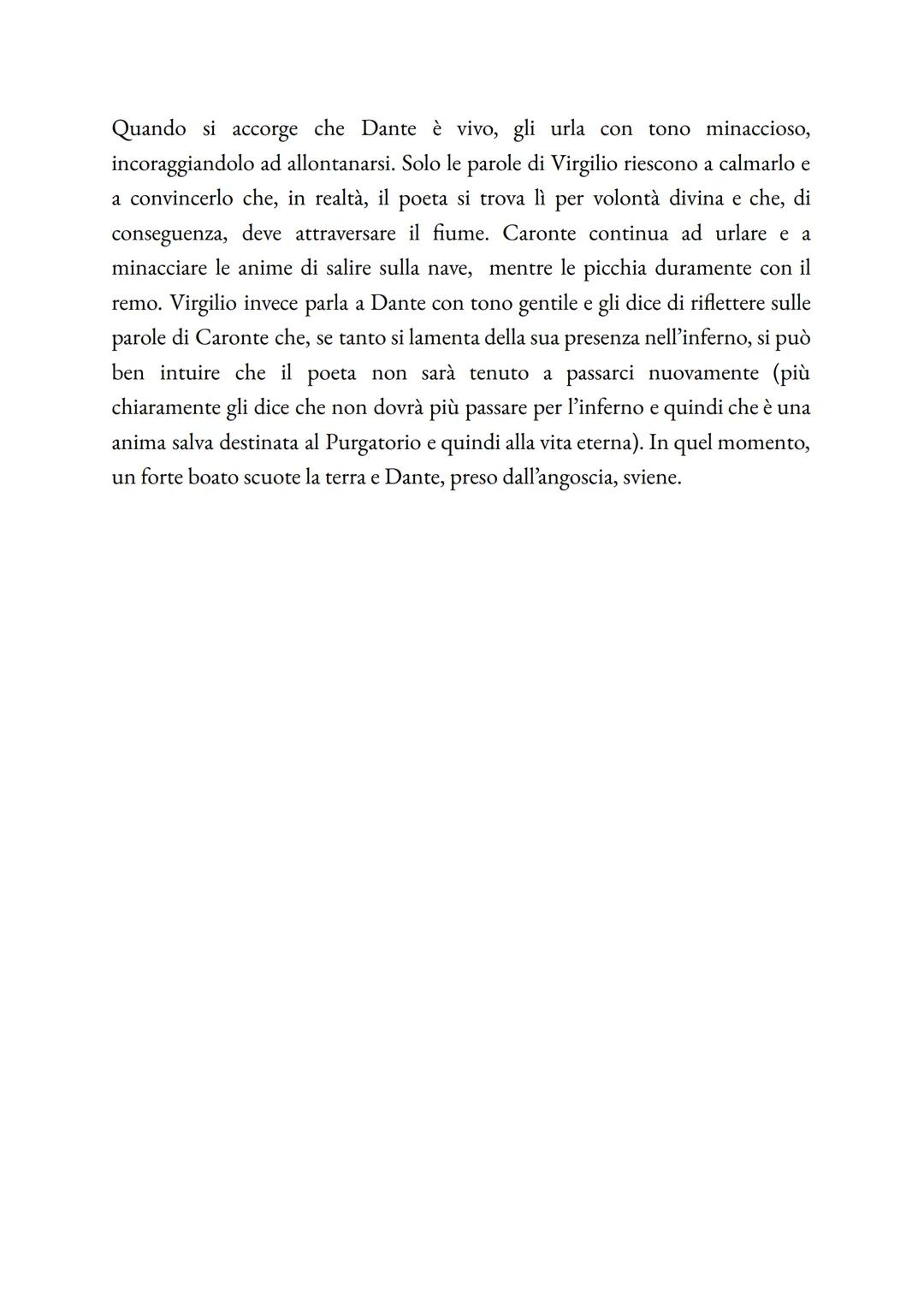 Inferno
-Canto III
Dante e Virgilio arrivano all'entrata dell'inferno. Sulla porta sono incise parole
minacciose che affermano che, dall'alt