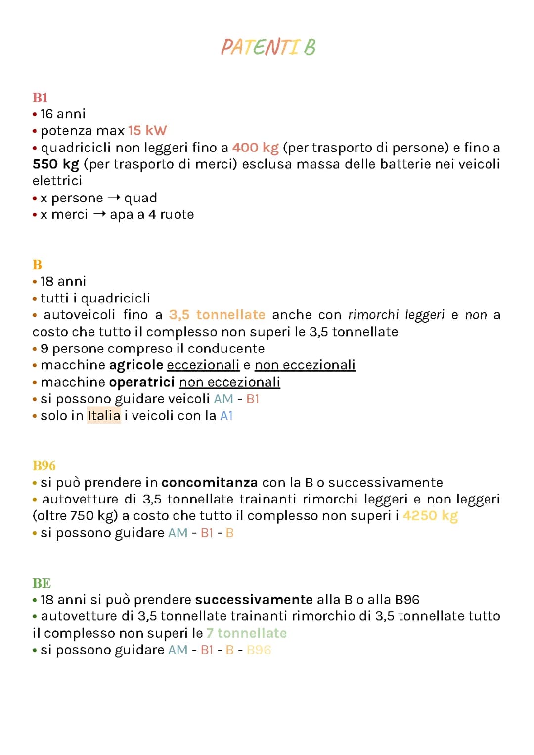 Cosa Puoi Guidare con Patente B e Patente A nel 2024