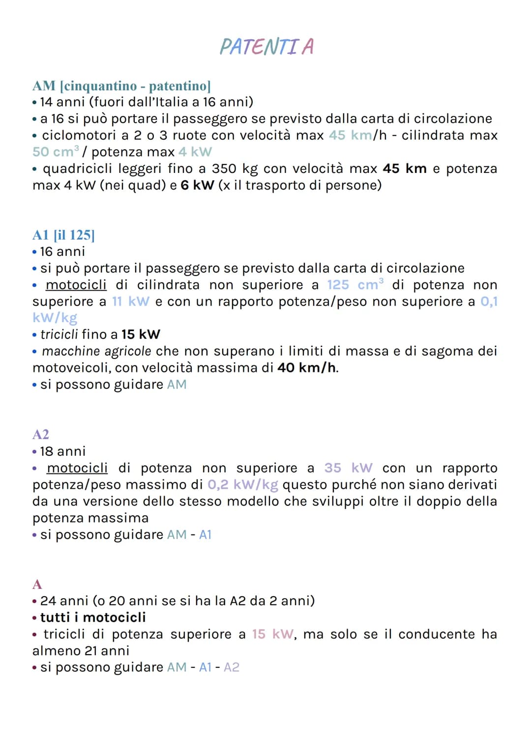 B1
• 16 anni
• potenza max 15 kW
quadricicli non leggeri fino a 400 kg (per trasporto di persone) e fino a
550 kg (per trasporto di merci) e