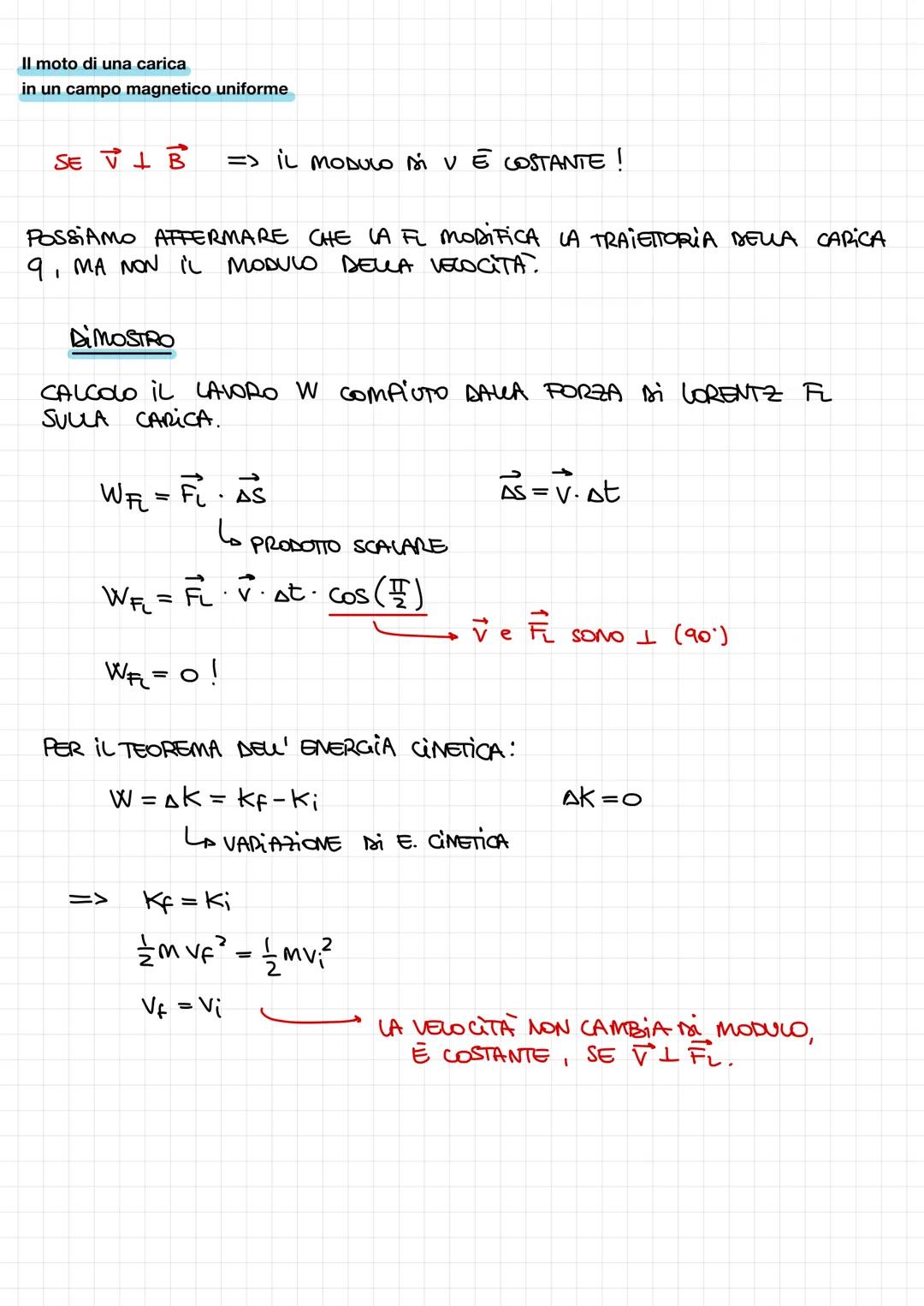 La forza di Lorentz su una carica in movimento
в (сатеро
=√x B
LV
F
(DIREZIONE)
●
MAGNETICO
UNIFORMS)
·
7₁
F
(MODULO)
FL = 191vB sing
VERSO 