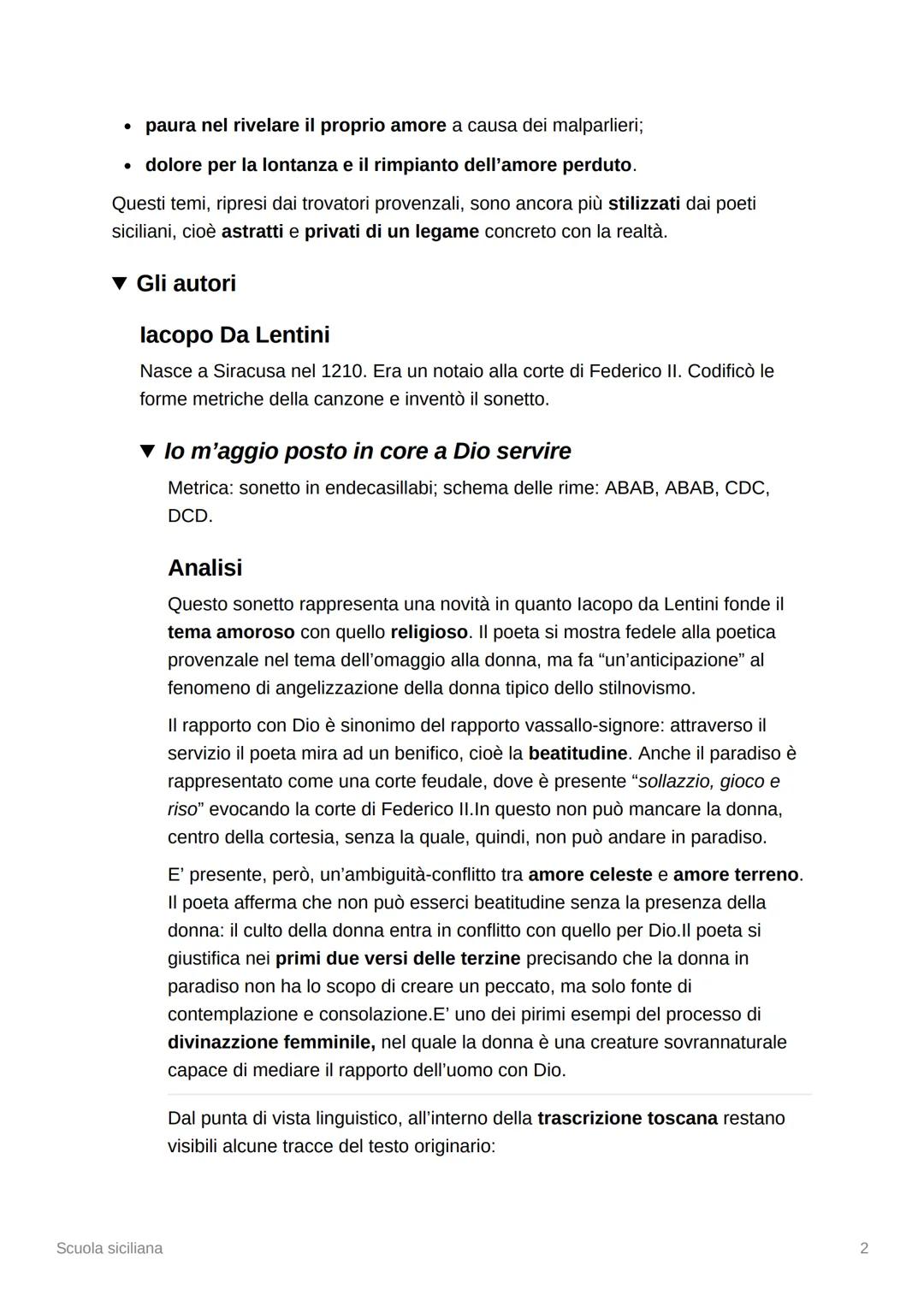 (
Scuola siciliana
Nella corte di Federico II a Palermo, tra il 1230 e il 1250, sorgono degli imitatori della
poesia provenzale (o trobadori