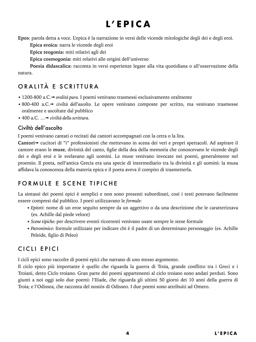 1004
EPICA
ILIADE ODISSEA ENEIDE L'epica
Oralità e scrittura.
Formule e scene tipiche
Cicli epici
Questione omerica..
Enciclopedia e poesia
