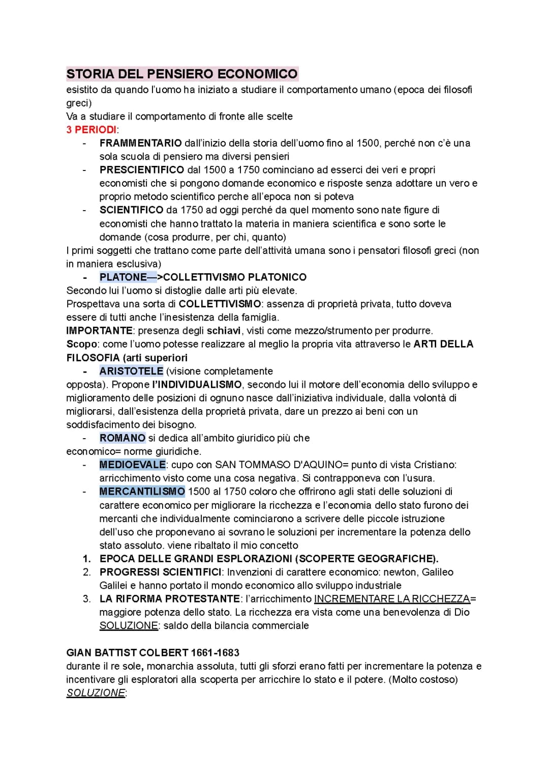 Storia del Pensiero Economico e Mercantilismo: Riassunto Facile per Bambini