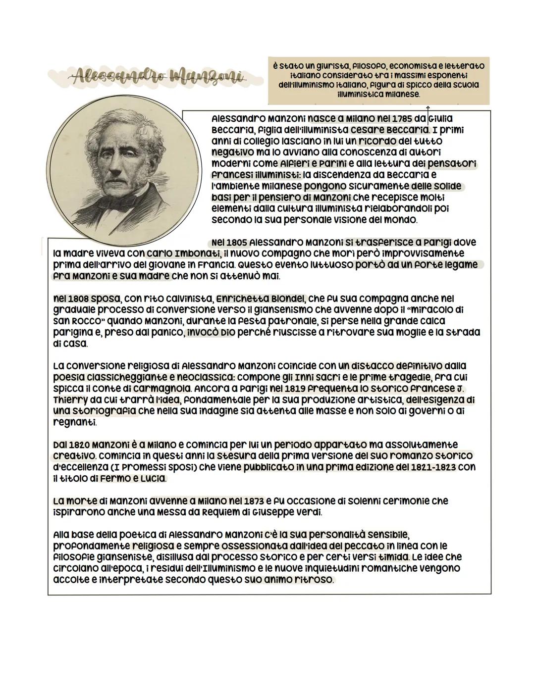 Alessandro Manzoni
è stato un giurista, filosofo, economista e letterato
italiano considerato tra i massimi esponenti
dell'illuminismo itali
