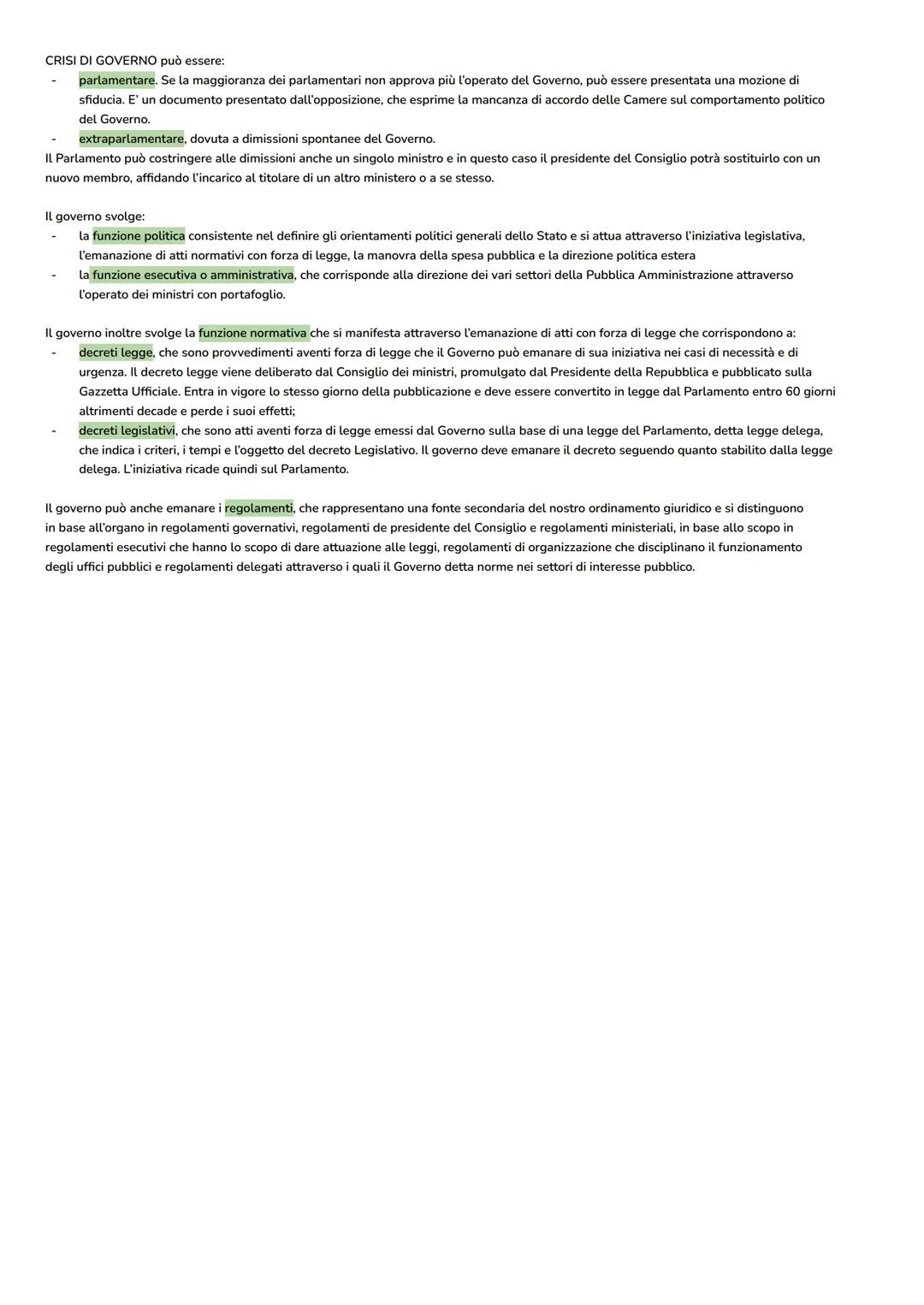 # IL GOVERNO

La funzione esecutiva è affidata al Governo che è composto dal Presidente del Consiglio, dai ministri, e questi insieme al pre