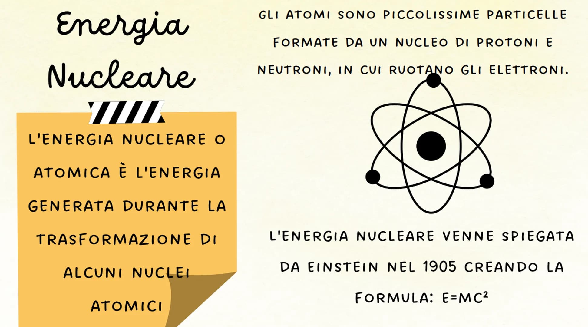 Energia
Nucleare
WIL
L'ENERGIA NUCLEARE O
ATOMICA È L'ENERGIA
GENERATA DURANTE LA
TRASFORMAZIONE DI
ALCUNI NUCLEI
ATOMICI
GLI ATOMI SONO PIC