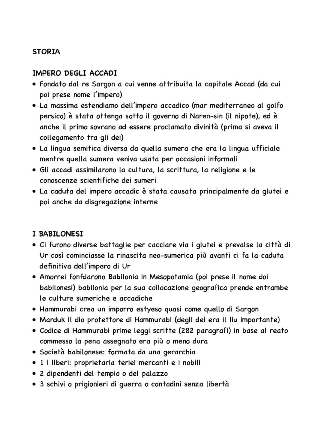Accadi, Babilonesi, Egizi, Hittiti, Assiri, Persiani