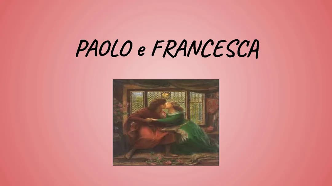 PAOLO E FRANCESCA DELLA DIVINA COMMEDIA 