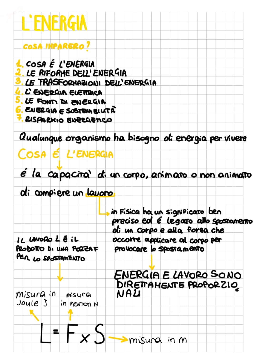 L'ENERGIA
COSA IMPARERO?
4 COSA É L'ENERGIA
2. LE RIFORME DELL'ENERGIA
LE TRASFORMAZIONI DELL'ENERGIA
4. L'ENERGIA ELETTRICA
5. LE FONTI DI 