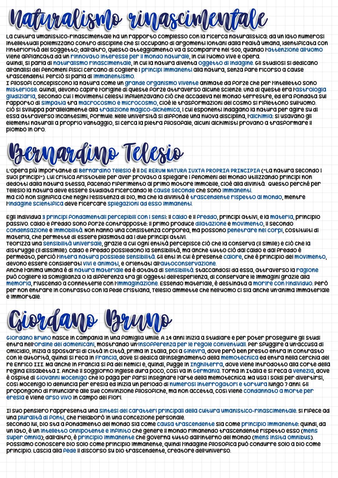 # Naturalismo rinascimentale

La cultura umanistico-rinascimentale ha un rapporto complesso con la ricerca naturalistica: da un lato numeros