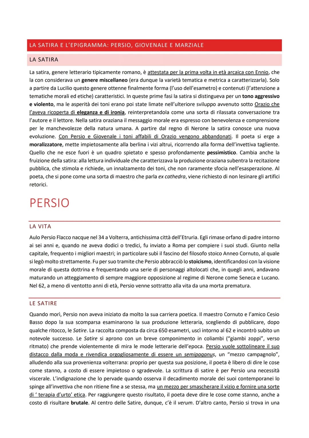 La satira e l’epigramma: Persio, Giovenale e Marziale