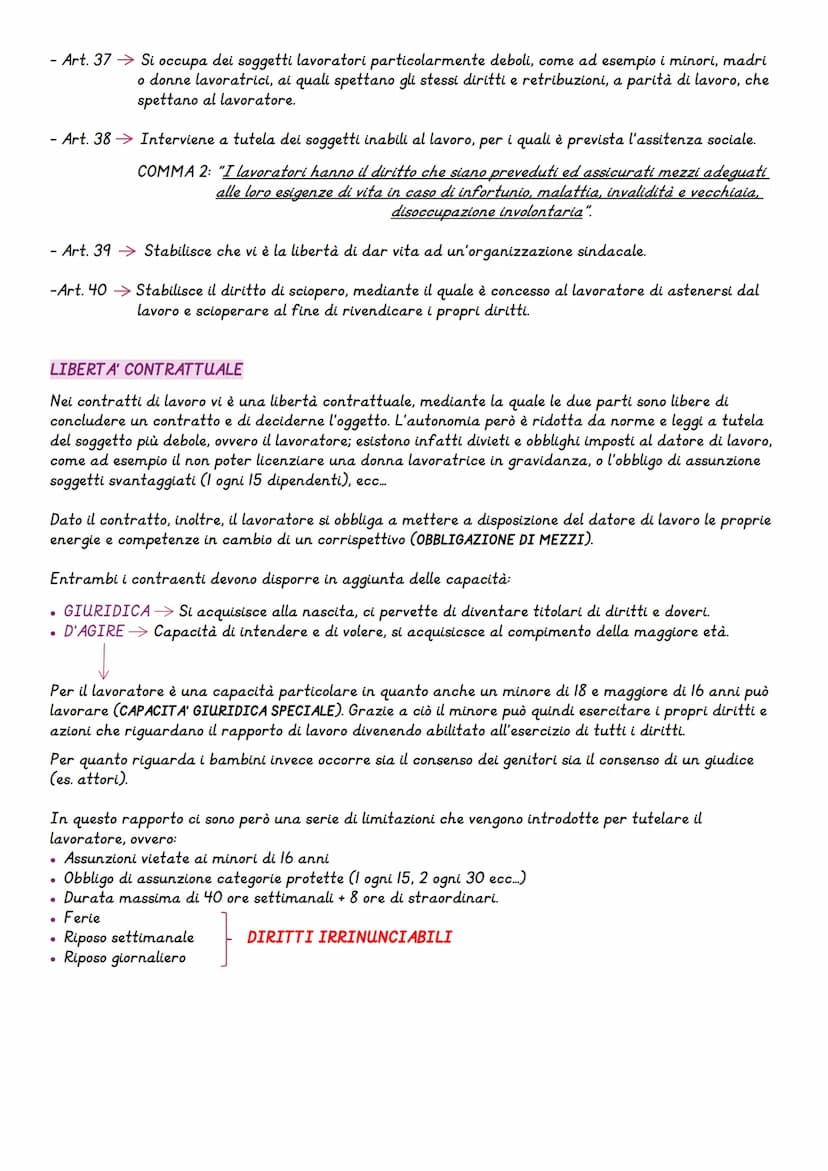 Il Diritto al Lavoro
Il diritto al lavoro è l'insieme delle norme giuridiche che
disciplinano il rapporto contrattuale che si instaura tra
i