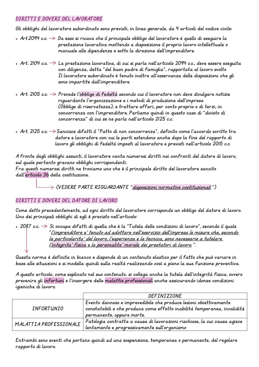 Il Diritto al Lavoro
Il diritto al lavoro è l'insieme delle norme giuridiche che
disciplinano il rapporto contrattuale che si instaura tra
i