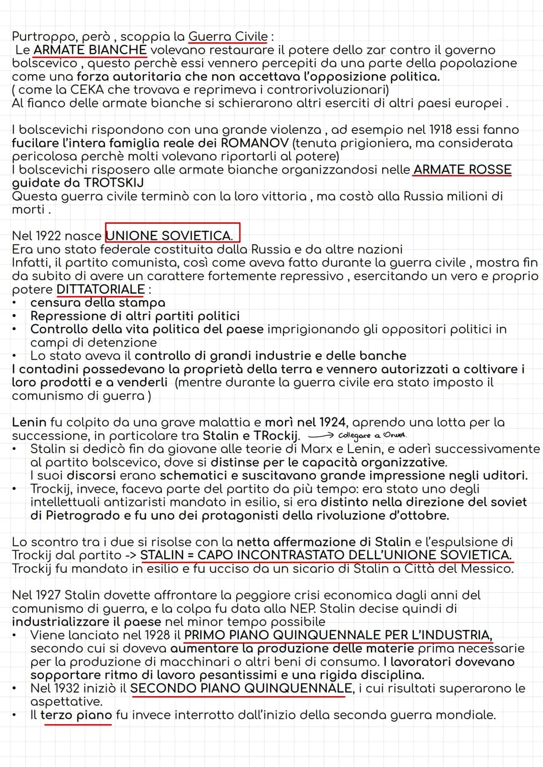 RIVOLUZIONE RUSSA
All'inizio della prima guerra mondiale l'impero russo si presentava come un impero
arretrato; soltanto alcune zone avevano