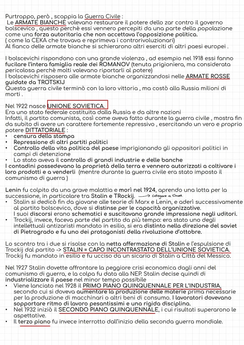 RIVOLUZIONE RUSSA
All'inizio della prima guerra mondiale l'impero russo si presentava come un impero
arretrato; soltanto alcune zone avevano