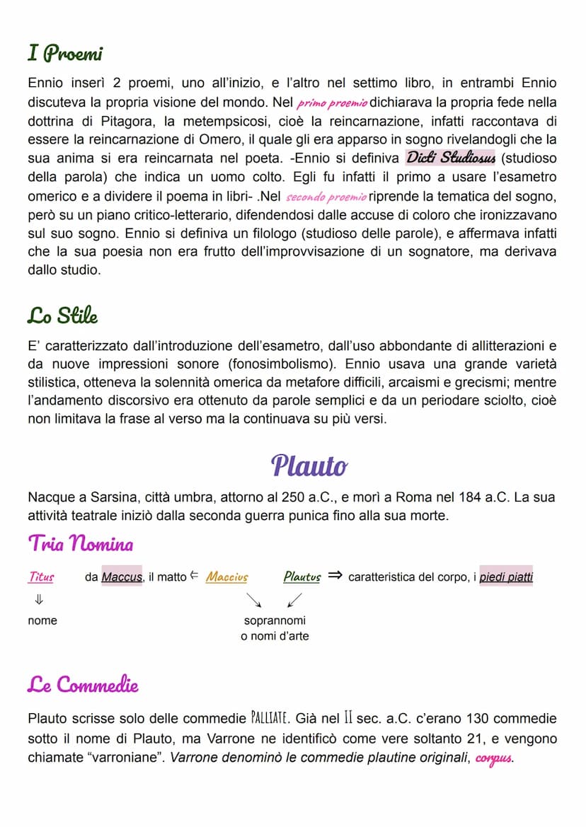 Livio Andronico
Era uno schiavo di guerra proveniente da Taranto, venne affrancato, e una volta
diventato liberto andò a Roma, dove divenne 