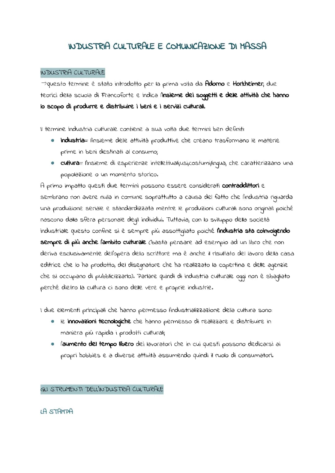 Scopri l'Industria Culturale e la Storia dei Media!