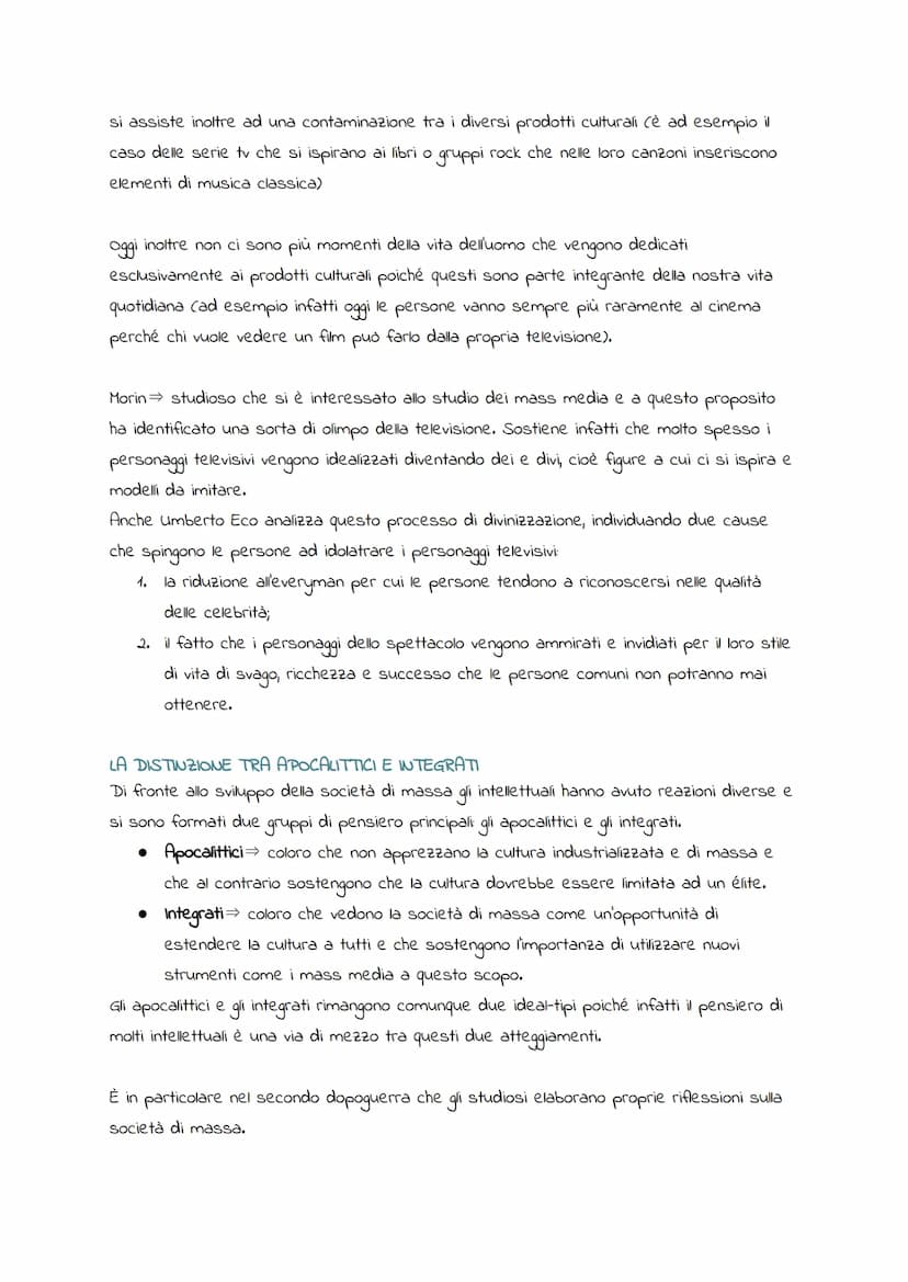 INDUSTRIA CULTURALE
→questo termine è stato introdotto per la prima volta da Adomo e Horkheimer, due
teorici della scuola di Francoforte e i