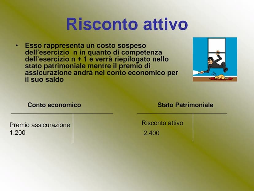 
<h2 id="descrizionegenerale">Descrizione generale</h2>
<p>I <strong>risconti</strong> rappresentano quote di costi o ricavi già contabilizz