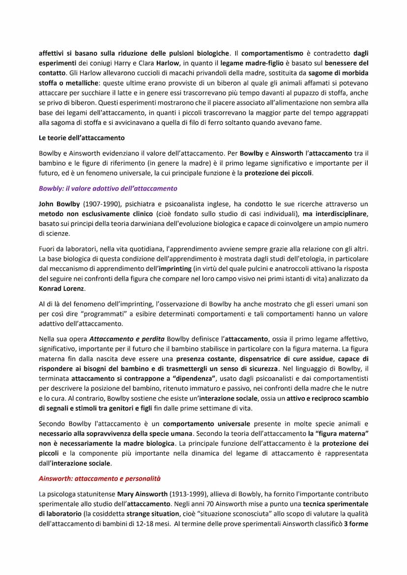 Le principali teorie sulla costruzione dei legami affettivi
La teoria psicoanalitica
Freud sottolinea l'importanza della ricerca del piacere