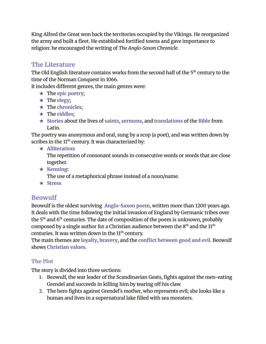 # ENGLISH LITERATURE

*Summary*

* The Celts
* The Romans
* The Anglo-Saxon
* The Vikings
* The Normans

# The Great Invasion

The Celts
700