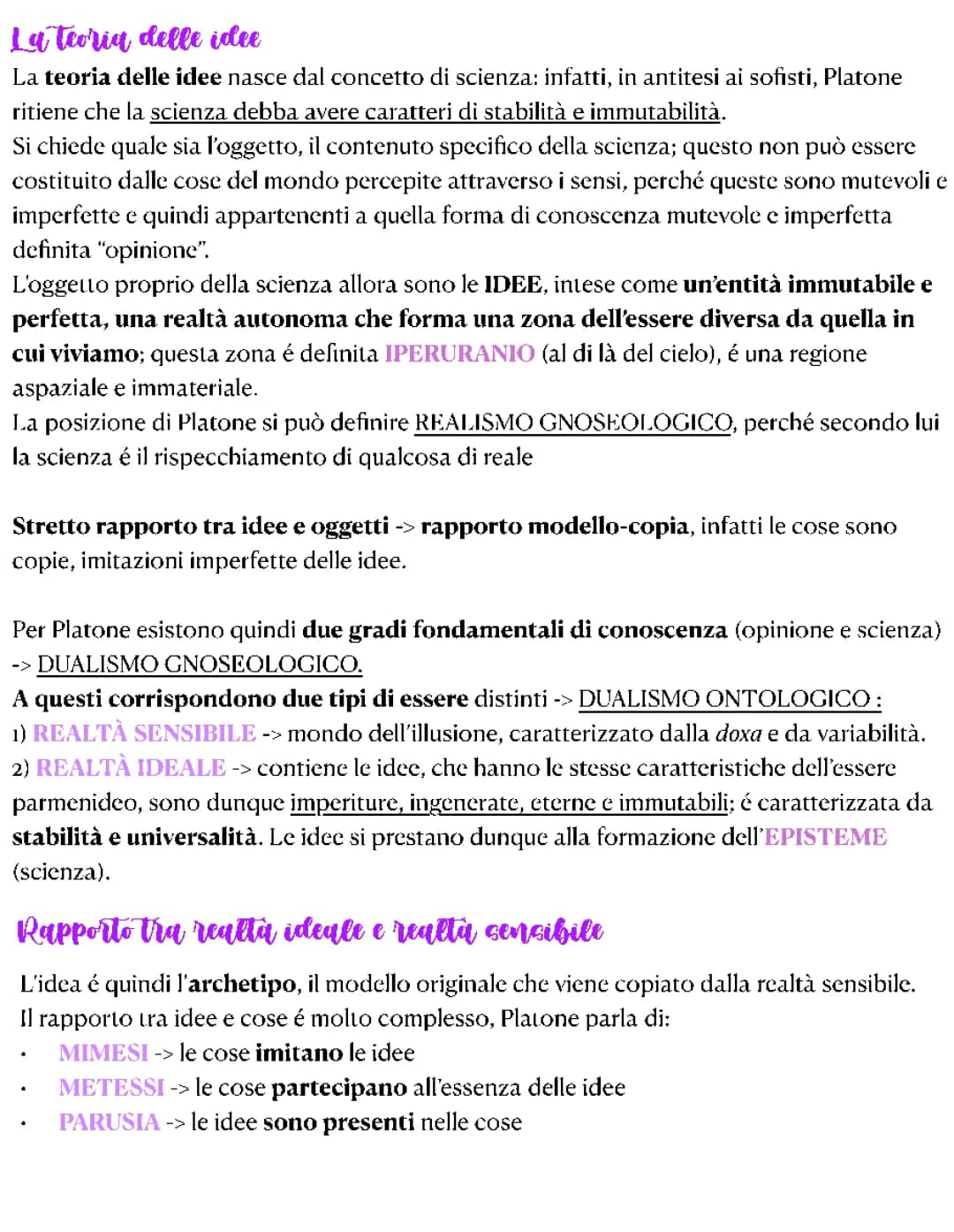 platone - dalla teoria delle idee fino al fedro