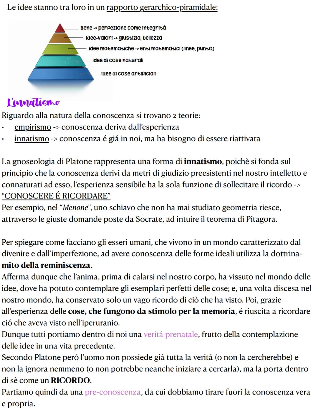 La teoria delle idee
La teoria delle idee nasce dal concetto di scienza: infatti, in antitesi ai sofisti, Platone
ritiene che la scienza deb