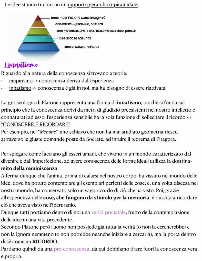 La teoria delle idee
La teoria delle idee nasce dal concetto di scienza: infatti, in antitesi ai sofisti, Platone
ritiene che la scienza deb