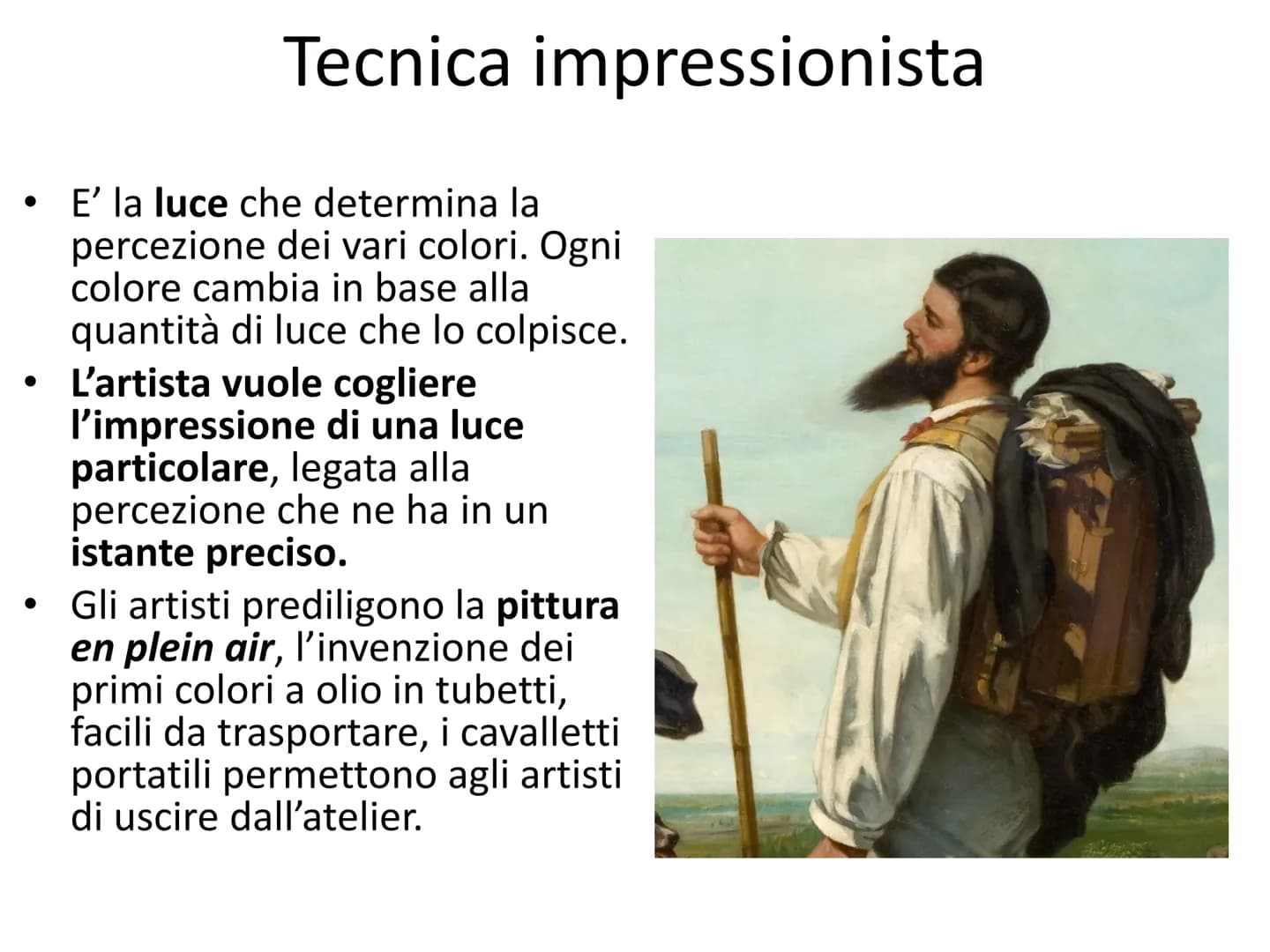 L'impressionismo ●
●
●
Impressionismo
Nasce a Parigi. Gli impressionisti non sono un gruppo organizzato e
preordinato, non elaborarono alcun