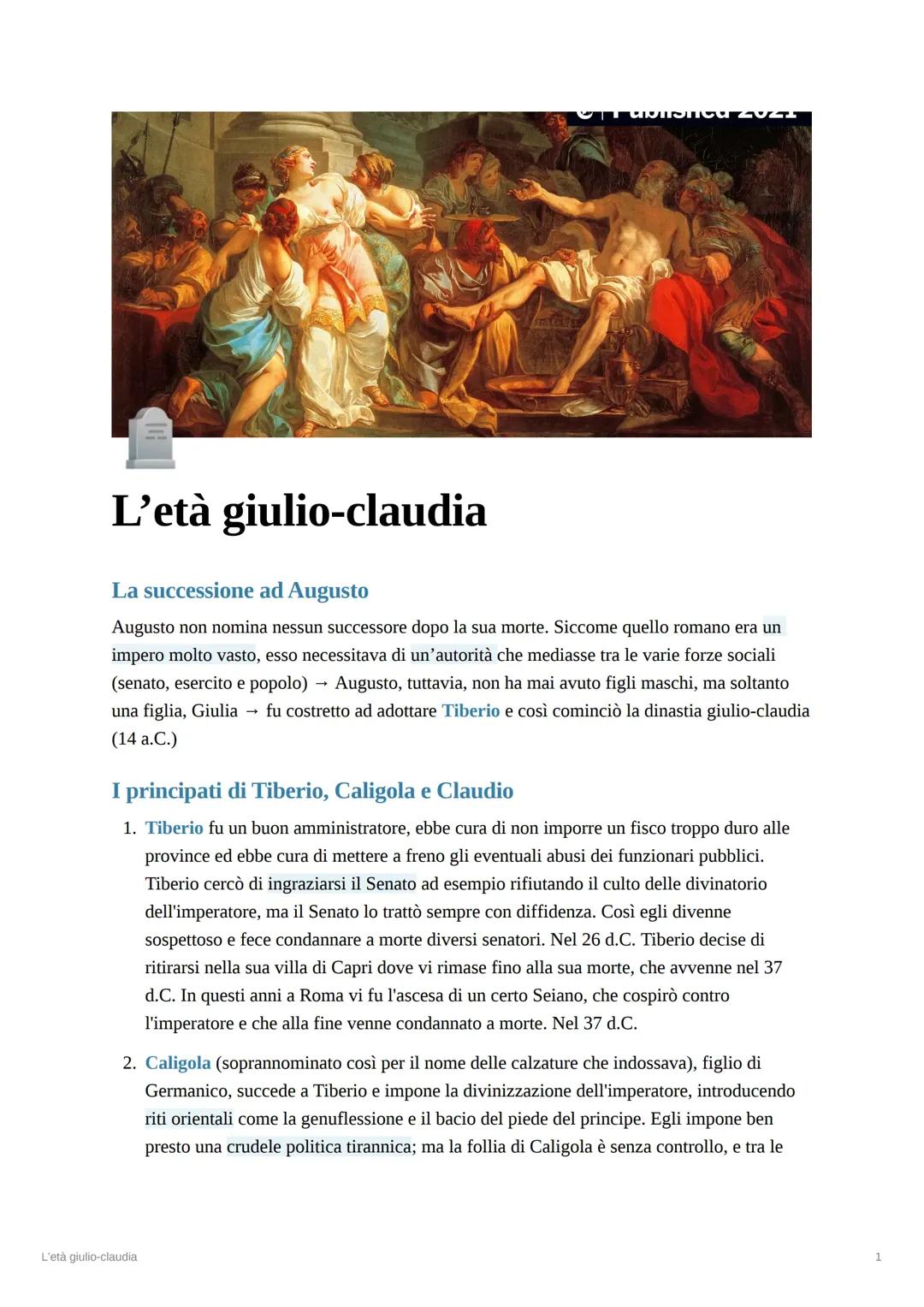 L’età giulio-claudia