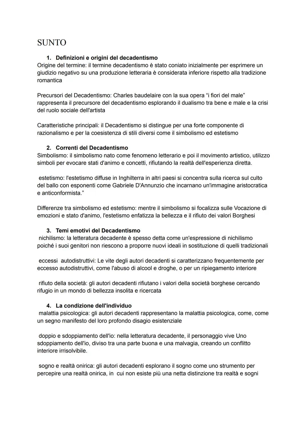 DECADENTISMO E LE SUE CORRENTI

II DECADENTISMO è un movimento letterario che nasce come reazione alla grande tradizione
romantica, consider