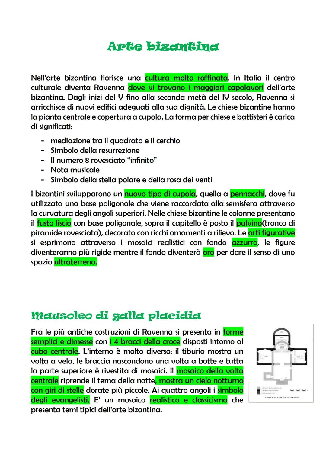 Nell'arte bizantina fiorisce una cultura molto raffinata. In Italia il centro
culturale diventa Ravenna dove vi trovano i maggiori capolavor