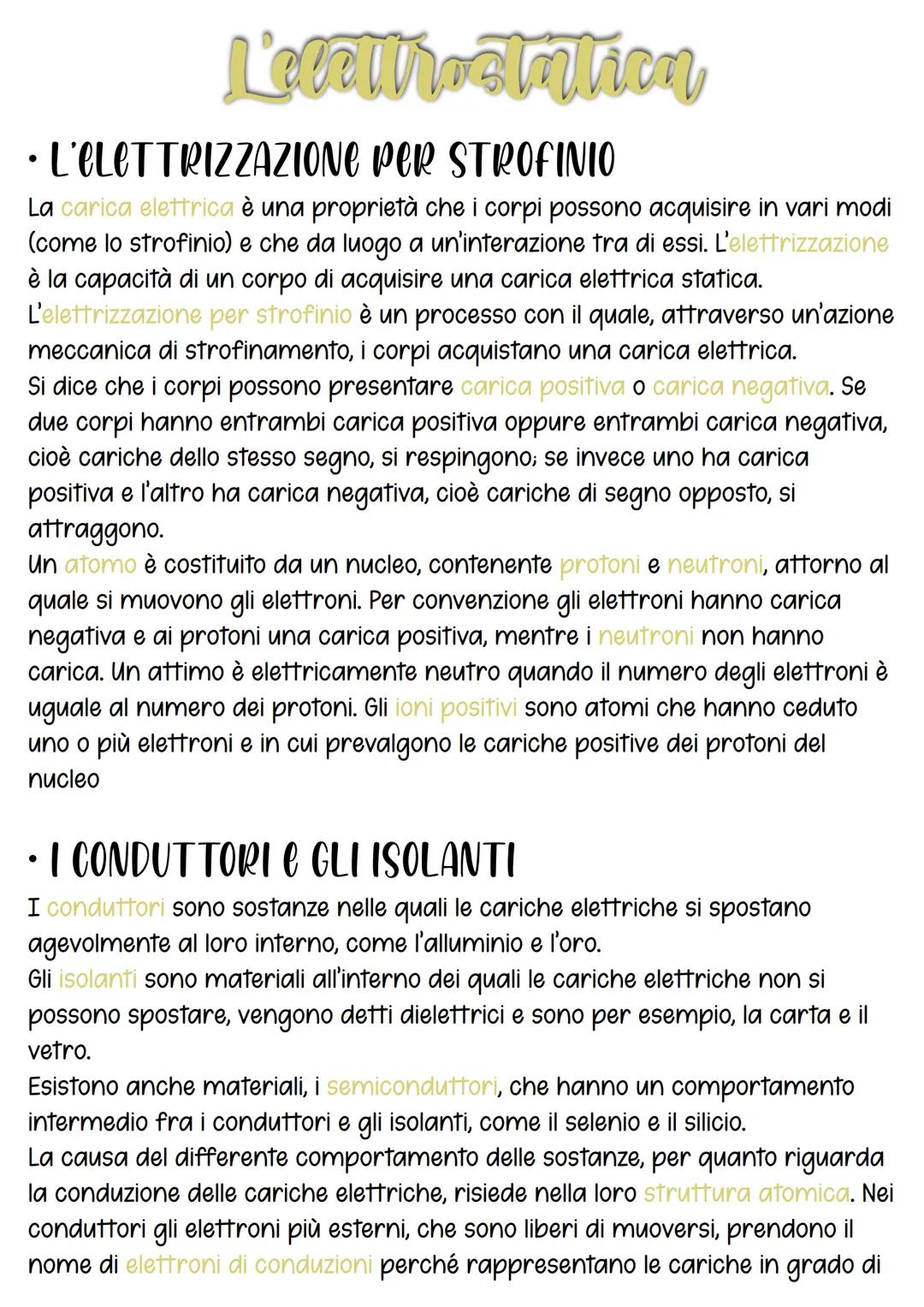 L'elettrostation
· L'ELETTRIZZAZIONE PER STROFINIO
La carica elettrica è una proprietà che i corpi possono acquisire in vari modi
(come lo s