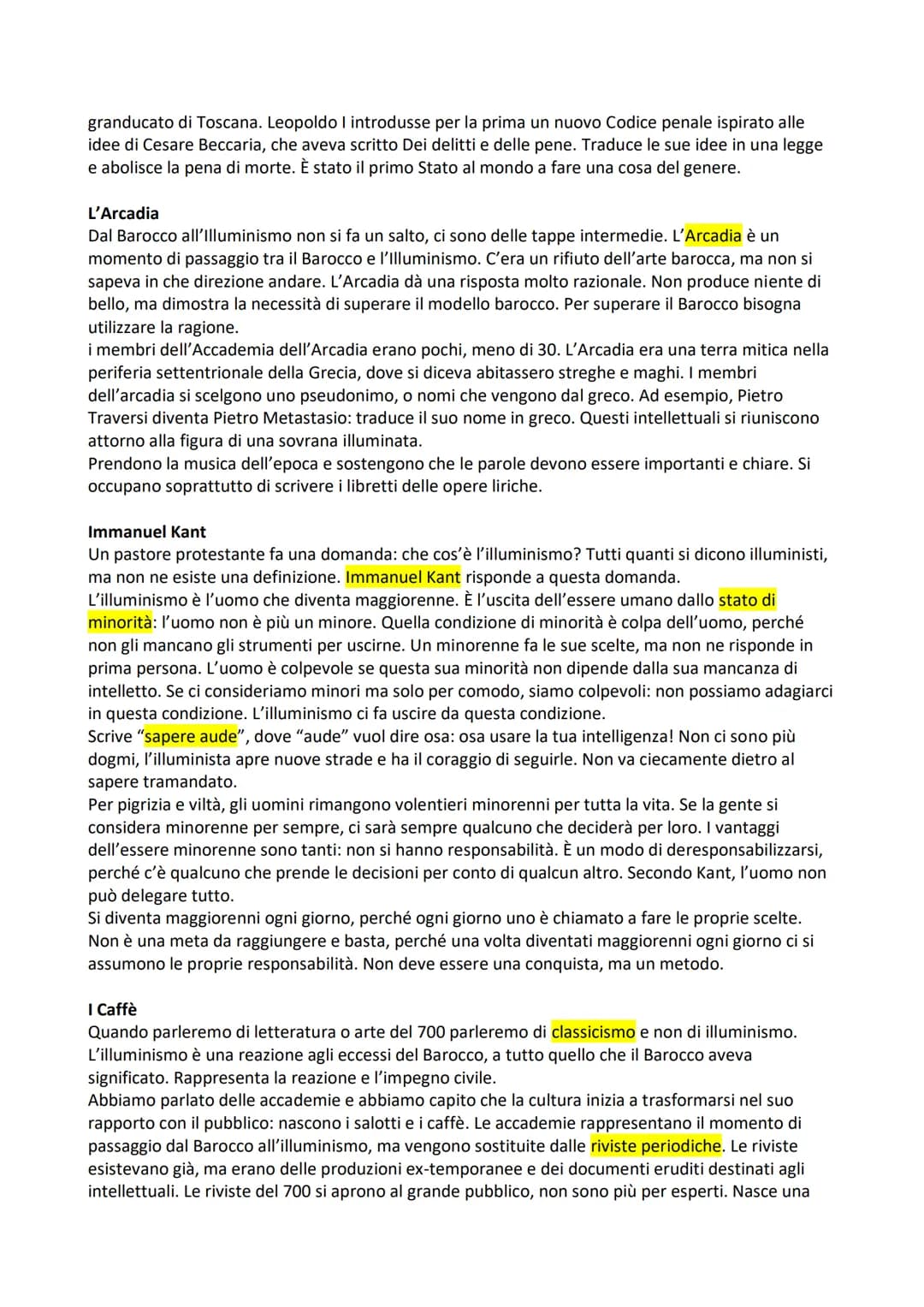 L'Illuminismo
Il 500' è il secolo del Rinascimento. È molto complesso perché si ha una grande fiducia nelle
capacità dell'uomo ma ci sono an
