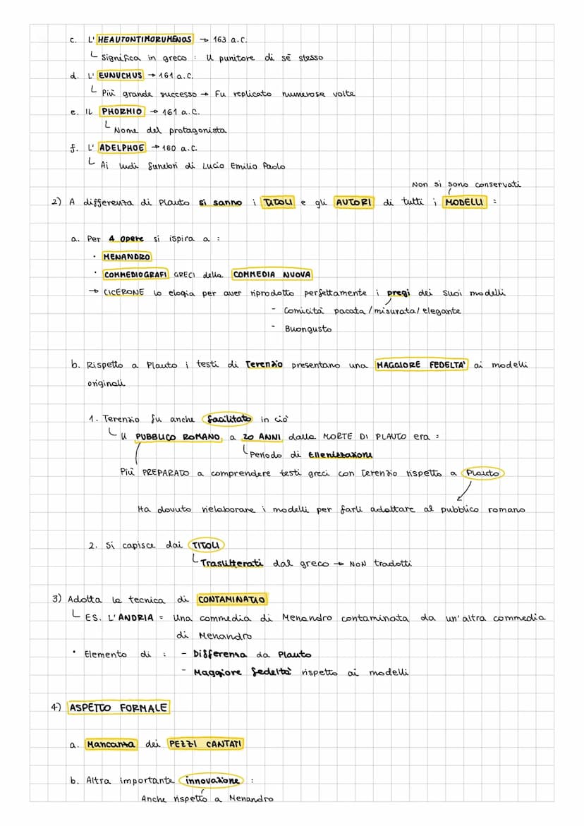 TERENZIO
1) 166 a.C. Inidio attività
LFu presentato le
2) Primo poeta latino di cui si possiede una
a. NON SI SA la data di nascita
Sua PRIM