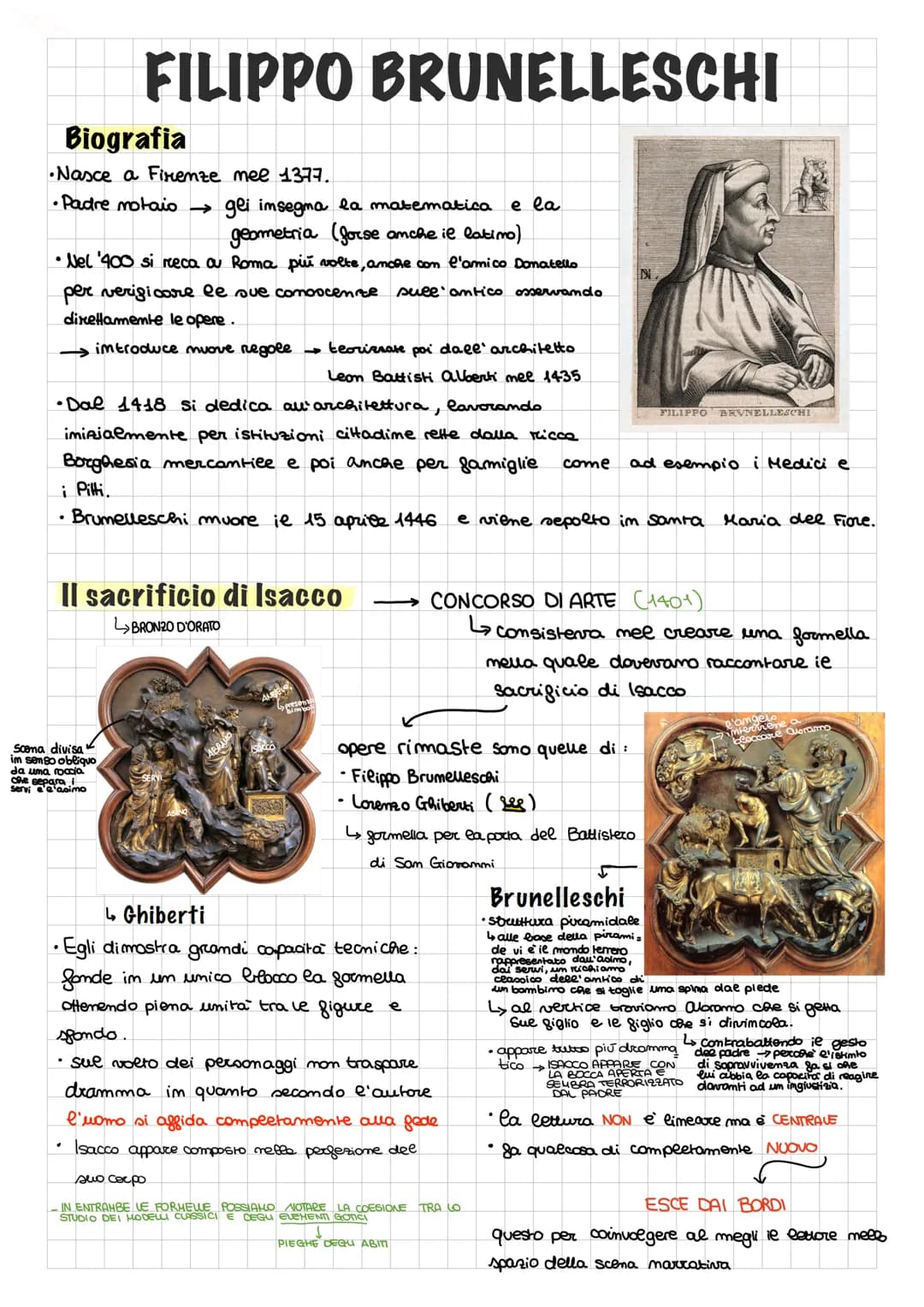 FILIPPO BRUNELLESCHI
Biografia
•Nasce a Firenze mee 1377.
•Padre motaio → gli insegna la matematica
geometria (forse anche il latino)
e la
•