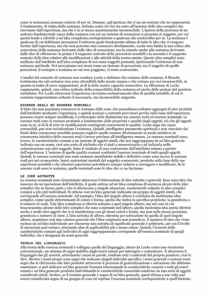 Locke
L'EMPIRISMO
Locke è riconosciuto come il più importante esponente della corrente dell'empirismo, vale a dire la teoria che
afferma che