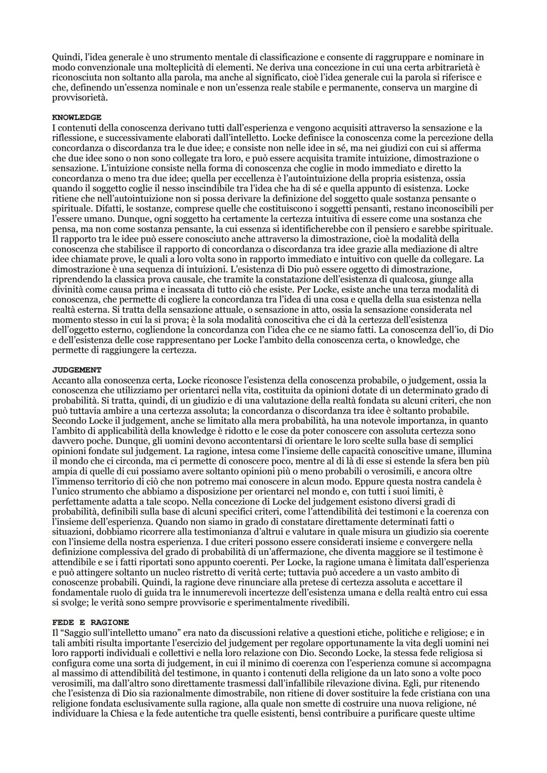 Locke
L'EMPIRISMO
Locke è riconosciuto come il più importante esponente della corrente dell'empirismo, vale a dire la teoria che
afferma che