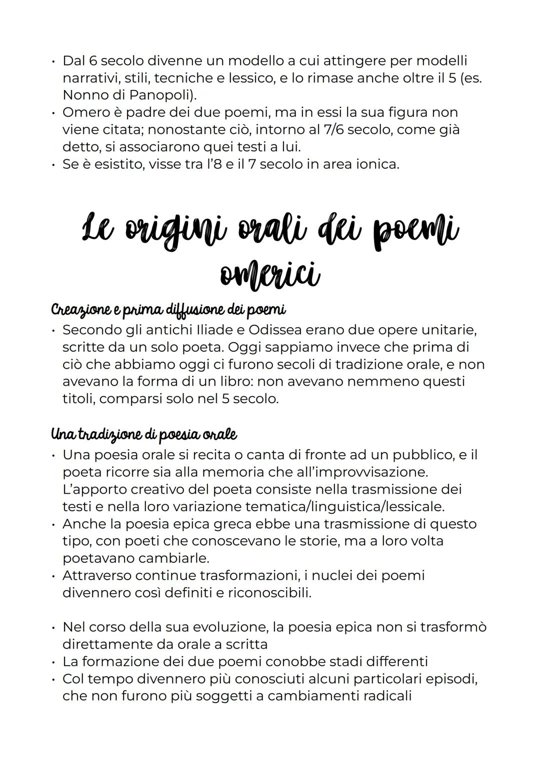 # Omero: il primo poeta

# La tradizione epica

Che cos'è l'epica?

- La parola epica racchiude numerosi testi di provenienza
geografica e c